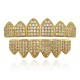 Gold-plated Diamond Braces Geometric Rhinestone Metal Denture Grillz Teeth Jewelry