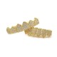 Gold-plated Diamond Braces Geometric Rhinestone Metal Denture Grillz Teeth Jewelry