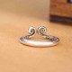 Golden Hoop Monkey King Antique Silver Adjustable Matching Ring for Couples