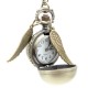 Golden Wings Snitch Quartz Pocket Watch Necklace Steampunk Quidditch Pocket Clock for Men Women