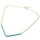 Green Beige Link V Beads Chain Necklace For Women