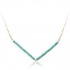 Green Beige Link V Beads Chain Necklace For Women