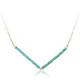 Green Beige Link V Beads Chain Necklace For Women