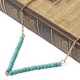 Green Beige Link V Beads Chain Necklace For Women