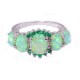 Green Fire Opal & Emerald Wedding Ring Women Jewelry Gems Silver Plated