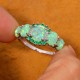 Green Fire Opal & Emerald Wedding Ring Women Jewelry Gems Silver Plated