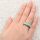 Green Fire Opal & Emerald Wedding Ring Women Jewelry Gems Silver Plated