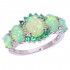 Green Fire Opal & Emerald Wedding Ring Women Jewelry Gems Silver Plated