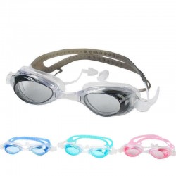 HD Waterproof Anti-fog Swimming Goggles with Earplug PC Anti-UV Eyewear Glasses with Case