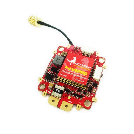 HGLRC F4 V6PRO Flight Controller 5.8G 48CH 0/25/100/200/400/600mW VTX Raceband 5V BEC PDB OSD