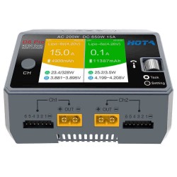 HOTA D6 Pro AC 200W DC 650W 15A Charger With Wireless Charging for NiZn/Nicd/NiMH Battery