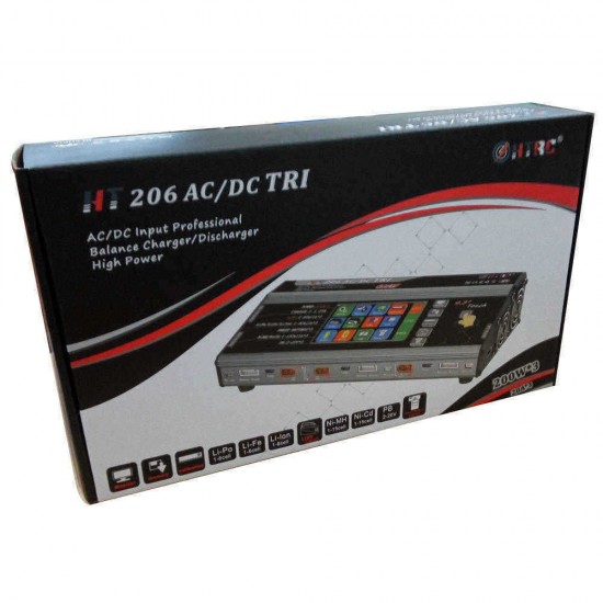 HTRC HT206 TRI AC/DC 3X200W 3X20A 4.3 Inch LCD Touch Screen Battery Balance Charger Discharger