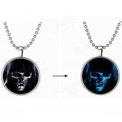 Halloween Luminous Sweater Chain Necklace Round Pendant