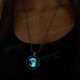 Halloween Luminous Sweater Chain Necklace Round Pendant