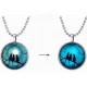 Halloween Luminous Sweater Chain Necklace Round Pendant