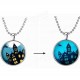 Halloween Luminous Sweater Chain Necklace Round Pendant