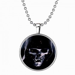 Halloween Luminous Sweater Chain Necklace Round Pendant