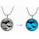 Halloween Luminous Sweater Chain Necklace Round Pendant