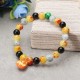 Halloween Pumpkin Skull Head Bracelet Elastic Beaded Chain Party Funny Bracelet