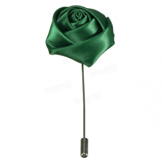 Handmade Lapel Flower Fabric Brooch Stick Pin Men Accessories