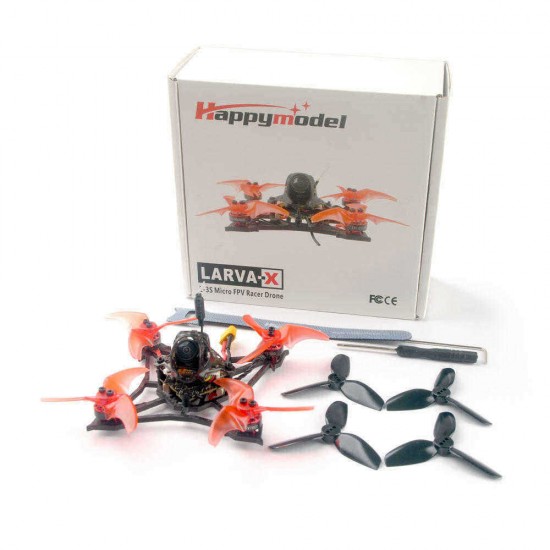 Happymodel Larva X 100mm Crazybee F4 PRO V3.0 2-3S 2.5 Inch FPV Racing Drone BNF w/ Runcam Nano2 Camera