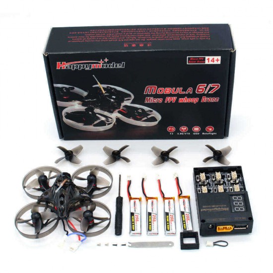 Happymodel Mobula7 V2 75mm Crazybee F3 Pro OSD 2S Whoop FPV Racing Drone w/ Upgrade BB2 ESC 700TVL BNF