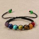 Healing Jewelry 7 Color Balance Beads Reiki Prayer Stone Gemstone Chakra Bracelet for Men Women