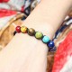 Healing Jewelry 7 Color Balance Beads Reiki Prayer Stone Gemstone Chakra Bracelet for Men Women