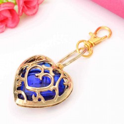 Heart Crystal Pendant Women Necklace Chain Jewelry Keychain