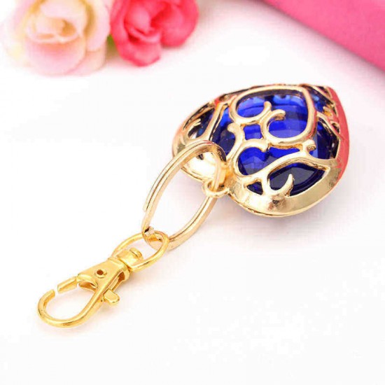 Heart Crystal Pendant Women Necklace Chain Jewelry Keychain