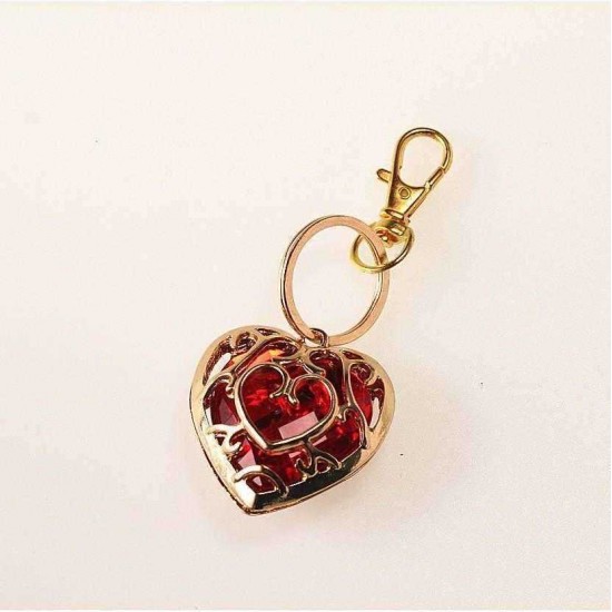 Heart Crystal Pendant Women Necklace Chain Jewelry Keychain