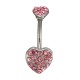 Heart Crystal Sexy Belly Navel Bar Ring Piercing Body Jewelry