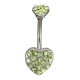 Heart Crystal Sexy Belly Navel Bar Ring Piercing Body Jewelry