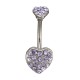 Heart Crystal Sexy Belly Navel Bar Ring Piercing Body Jewelry