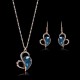 Heart Jewelry Set Water Drop Rhinestone Crystal Earrings Necklace Set Gift for Women