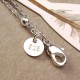 Heart and Rhinestone Pendant Double Layer Bell Foot Chain Silver Plated Anklet