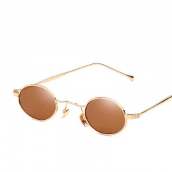 High-definition Visual UV 400 Protection Easy to Clean Small Round Frame Metal Sunglasses