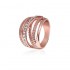 Hollow Out Interlaced Line Stylish Engagement Ring Rose Gold Plated Women Jewelry