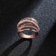 Hollow Out Interlaced Line Stylish Engagement Ring Rose Gold Plated Women Jewelry