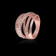 Hollow Out Interlaced Line Stylish Engagement Ring Rose Gold Plated Women Jewelry