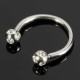 Horseshoe Crystal Circular Piercing Lip Bar Nose Ring Stainless Steel