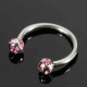 Horseshoe Crystal Circular Piercing Lip Bar Nose Ring Stainless Steel