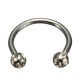 Horseshoe Crystal Circular Piercing Lip Bar Nose Ring Stainless Steel