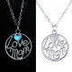 I Love Mom Best Friends Engraved Letter Heart Luminous Necklace