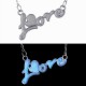 I Love Mom Best Friends Engraved Letter Heart Luminous Necklace