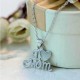 I Love Mom Best Friends Engraved Letter Heart Luminous Necklace