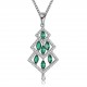 INALIS Christmas Tree Pendant Green Zirconia Necklace Gift for Women