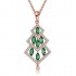 INALIS Christmas Tree Pendant Green Zirconia Necklace Gift for Women