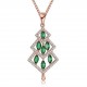 INALIS Christmas Tree Pendant Green Zirconia Necklace Gift for Women