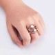 Irregular Interlaced Line Rose Gold Opal Ring Clothing Accessories Fashion Women Jewelry